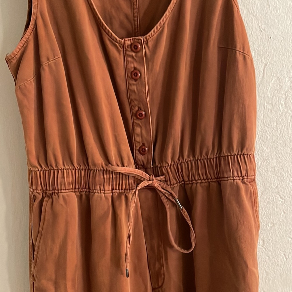 Gap Sleeveless Button Down Copper Colored Jumpsuit - image 6